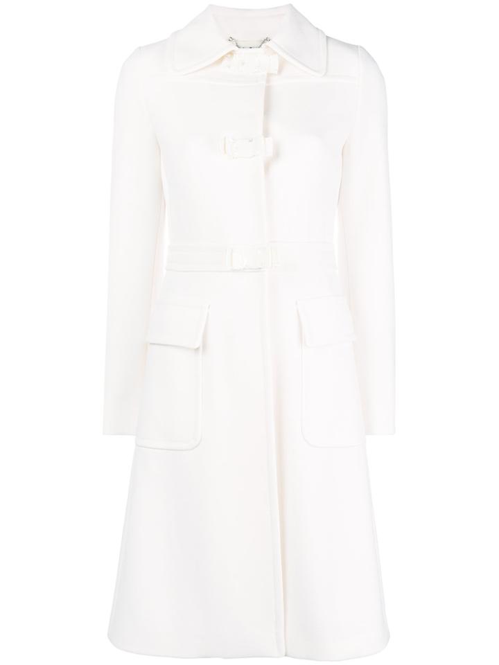 Blumarine Bow Fastened Coat - Nude & Neutrals