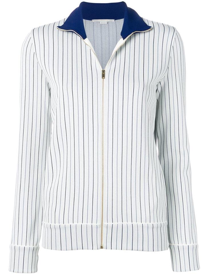 Stella Mccartney Zip-front Pinstripe Cardigan - White