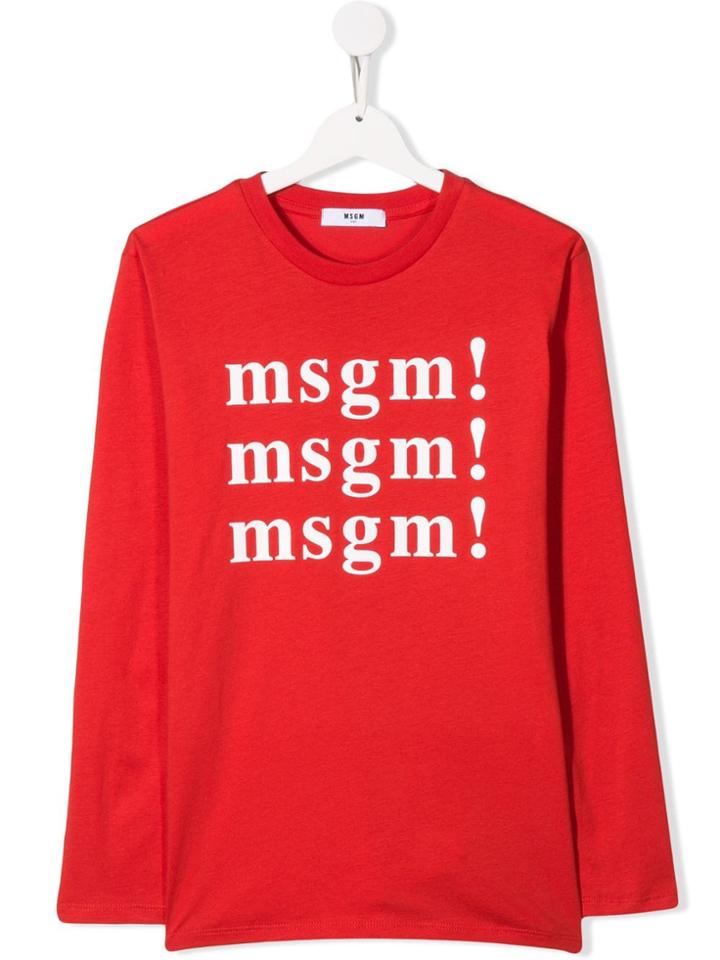 Msgm Kids Logo Sweatshirt - Red