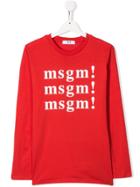 Msgm Kids Logo Sweatshirt - Red
