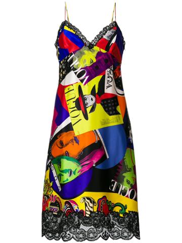 Versace Vogue Print Lace Camisole Dress - Multicolour