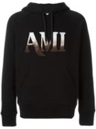Ami Alexandre Mattiussi Embroidered Logo Hoodie, Men's, Size: 52, Black, Cotton
