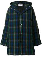Msgm Plaid Quilted Coat - Green