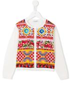 Dolce & Gabbana Kids 'carretto Con Rose' Cardigan, Girl's, Size: 12 Yrs, White