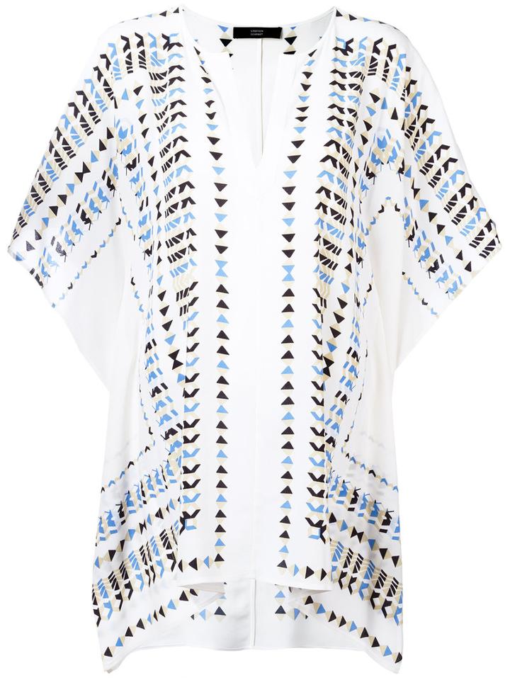 Steffen Schraut Geometric Print Kaftan, Women's, Size: 36, White, Viscose