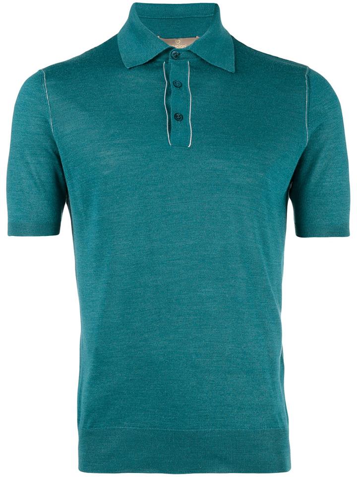 Cruciani Classic Polo Shirt, Men's, Size: 48, Green, Silk/linen/flax