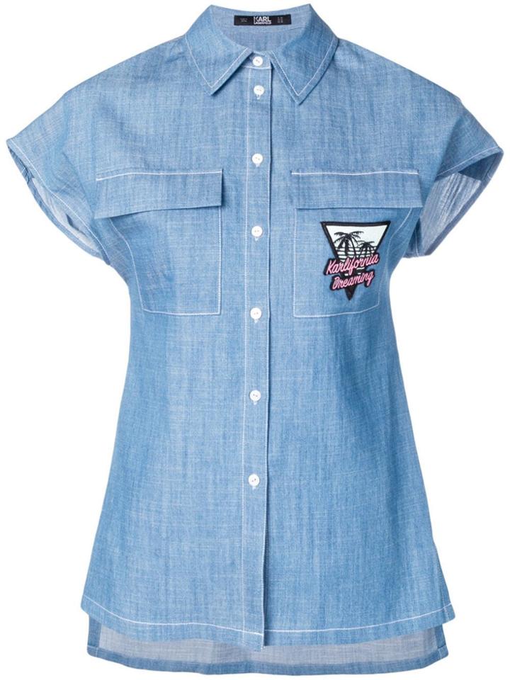 Karl Lagerfeld Karlifornia Chambray Shirt - Blue