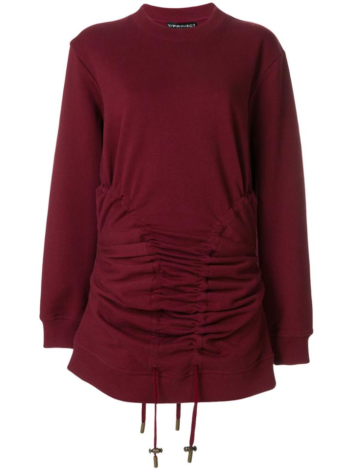 Y / Project Drawstring Slim Sweatshirt - Red