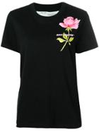 Off-white Flower Print T-shirt - Black