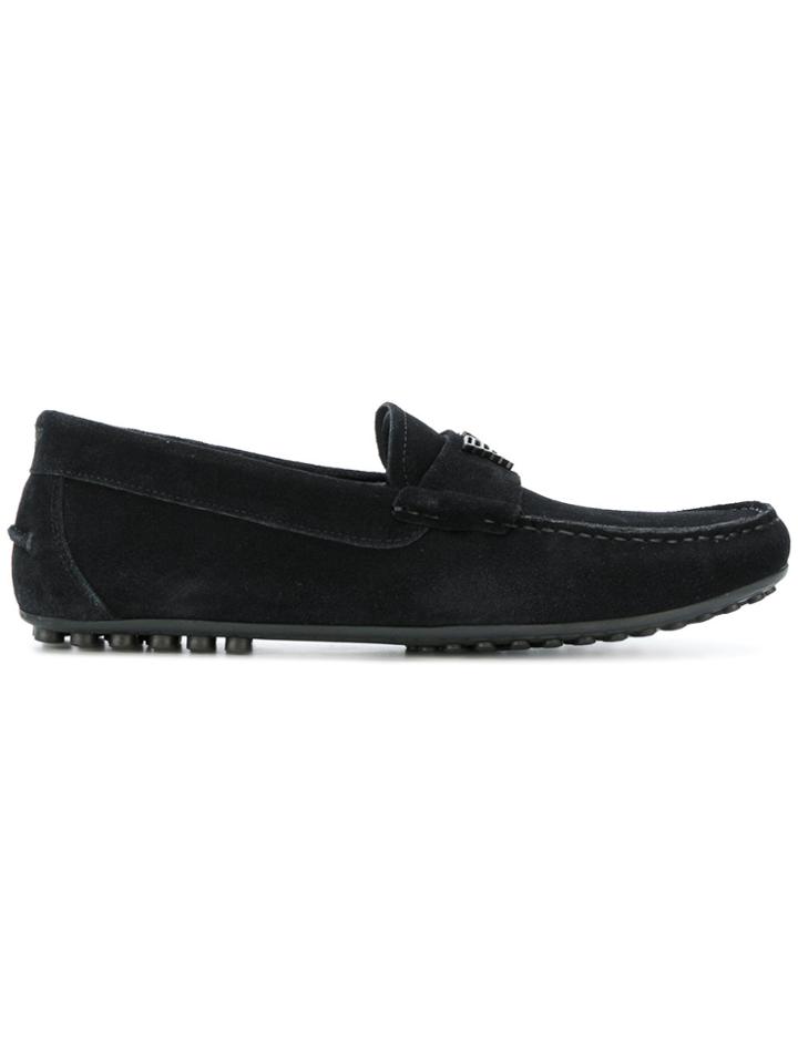 Emporio Armani Logo Plaque Loafers - Black