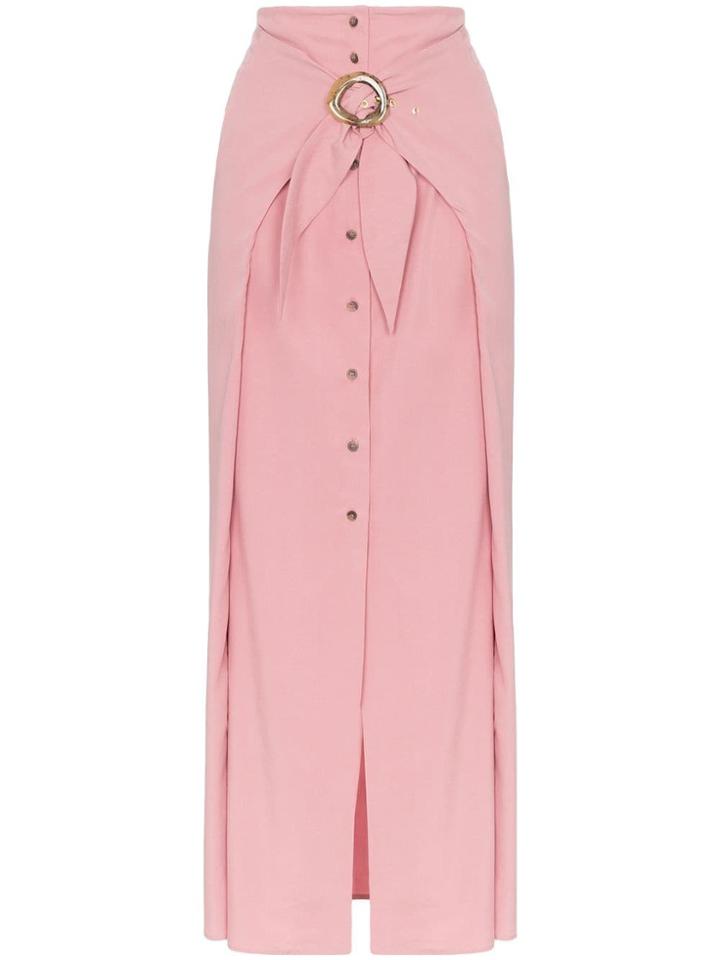 Nanushka Button-down Buckled Maxi Skirt - Pink