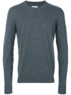 Maison Margiela - Elbow Patch Crew Neck Jumper - Men - Cotton/calf Leather/wool - Xxl, Grey, Cotton/calf Leather/wool