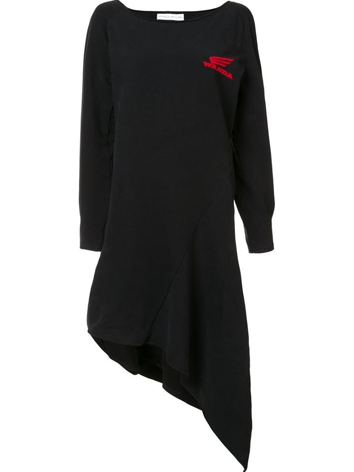 Wanda Nylon Logo Print Asymmetric Dress