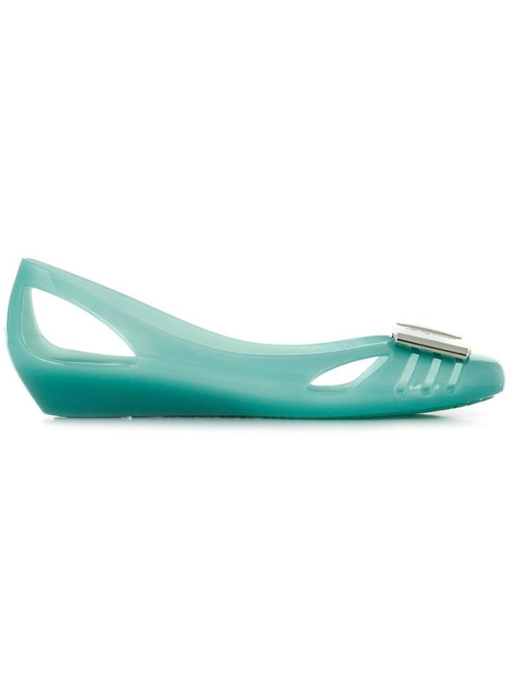 Salvatore Ferragamo Wedge Ballerina Shoes - Green