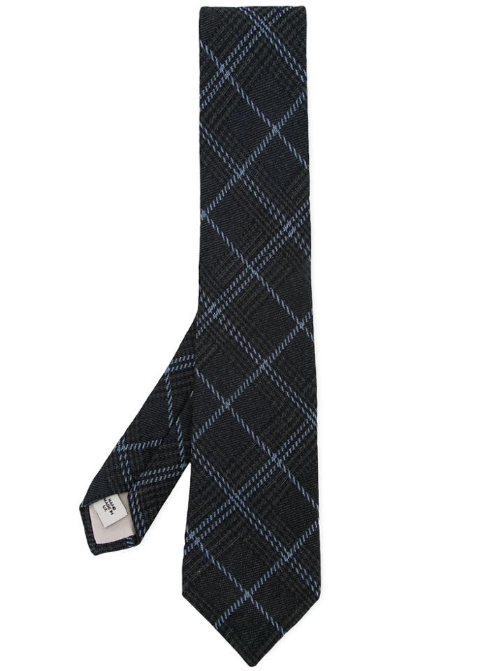 Gieves & Hawkes Checked Tie - Blue