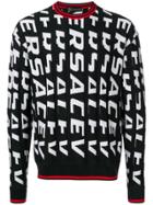 Versace All-over-print Knit Sweater - Black