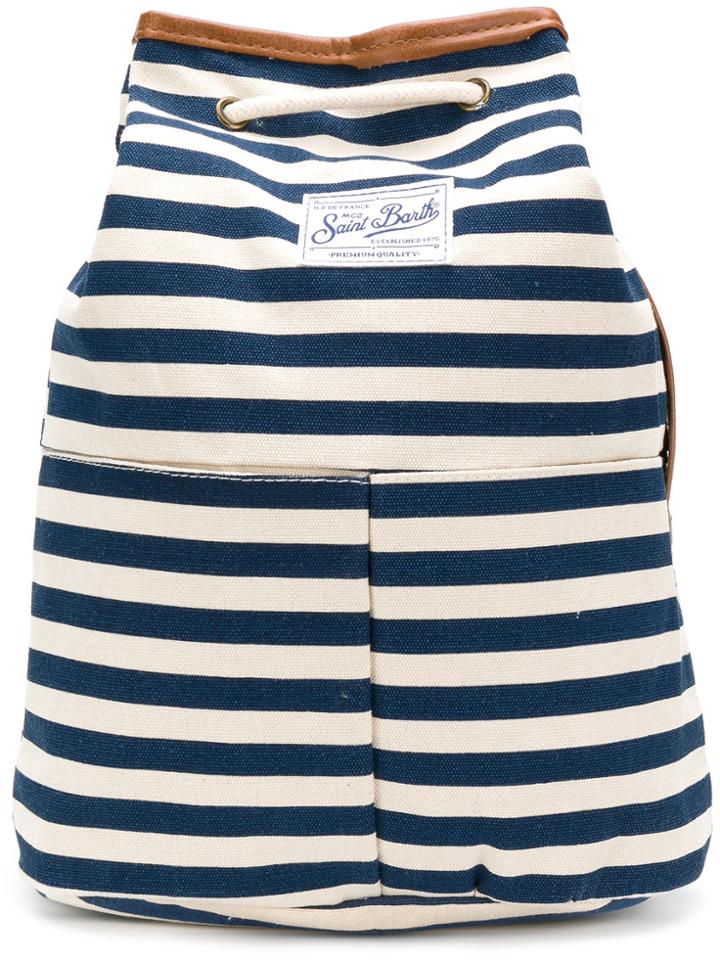 Mc2 Saint Barth Striped Drawstring Backpack - Blue