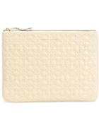 Comme Des Garçons Wallet Embossed Zip Clutch - Nude & Neutrals