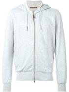 Eleventy Zipped Hoodie, Men's, Size: L, Grey, Cotton/linen/flax