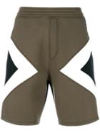 Neil Barrett - Graphic Track Shorts - Men - Cotton/polyurethane/spandex/elastane/viscose - S, Green, Cotton/polyurethane/spandex/elastane/viscose