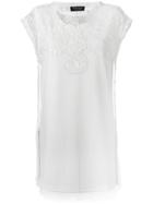 Twin-set Lace Appliqué Elongated T-shirt - White