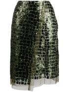 Dorothee Schumacher Sequin Embroidered Tulle Skirt - Green
