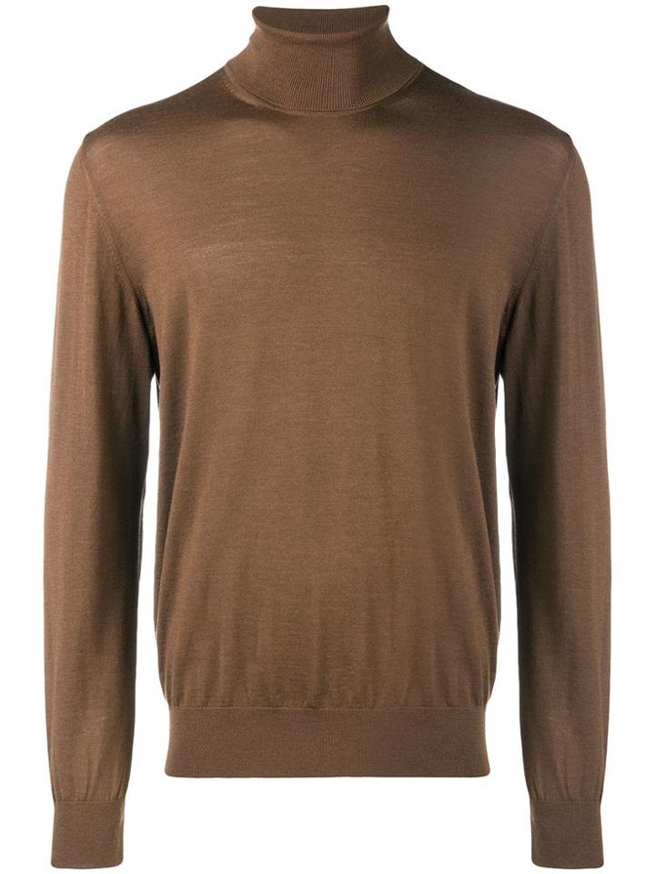 Z Zegna Roll Neck Jumper - Brown