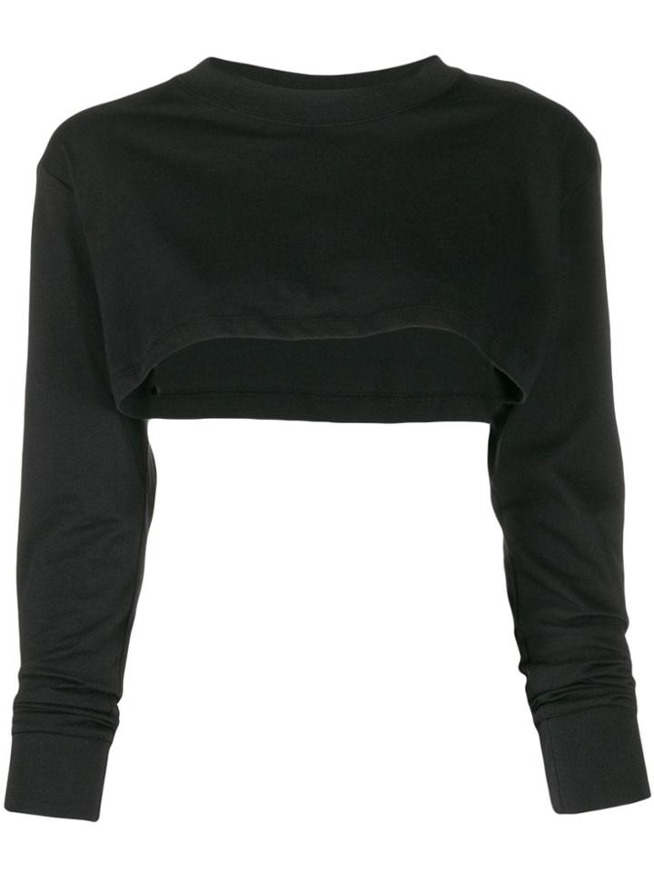Nike Logo Print Super Crop Top - Black
