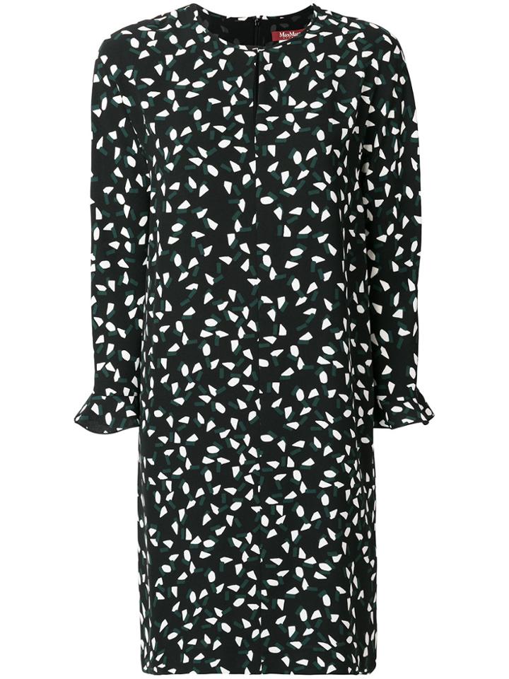 Max Mara Studio Printed Shift Dress - Black