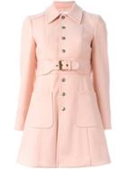 Red Valentino Single Breasted Coat, Women's, Size: 42, Pink/purple, Polyamide/polyester/acetate/wool