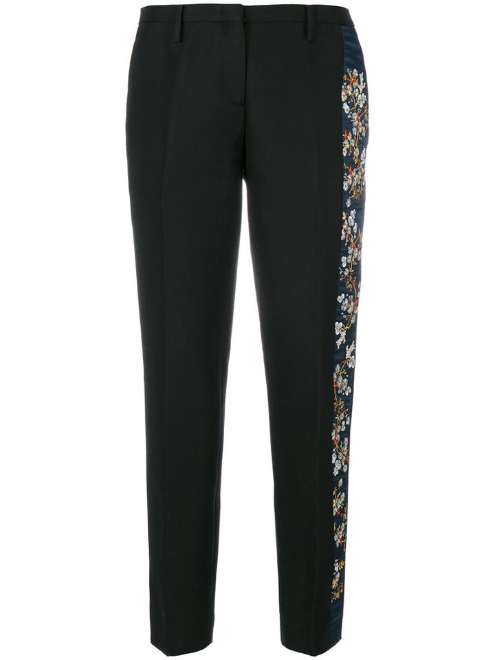 No21 - Contrast Stripe Trousers - Women - Cotton/polyester/viscose - 40, Black, Cotton/polyester/viscose