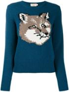 Maison Kitsuné Knitted Fox Jumper - Blue