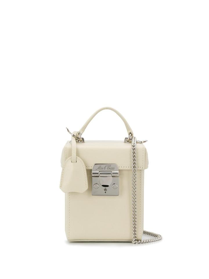 Mark Cross Flip-lock Box Cross Body Bag - White