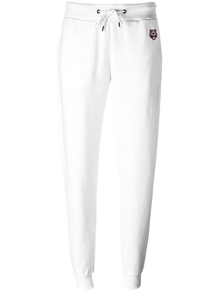 Kenzo 'mini Tiger' Track Pants, Women's, Size: Xs, White, Cotton