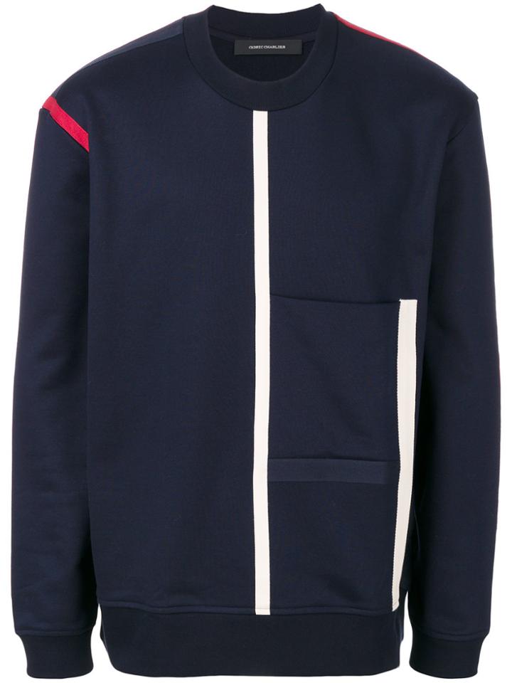 Cédric Charlier Line Detail Sweatshirt - Blue