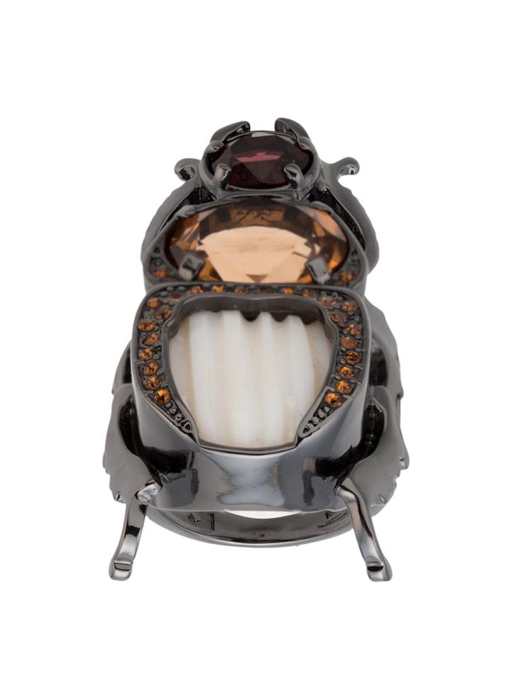 Camila Klein Besouro Mother Of Pearl Embellishment Ring - Metallic