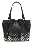 Tod S Studded Tote, Women's, Black, Calf Leather/metal Other