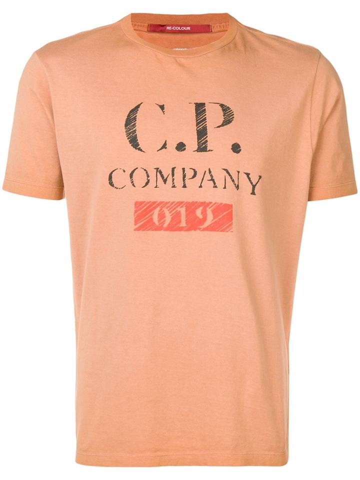 Cp Company Vintage Logo Print T-shirt - Brown