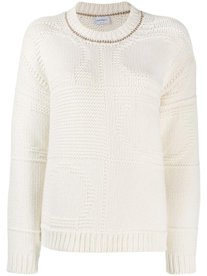 Salvatore Ferragamo Necklace Detail Jumper - White