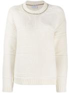 Salvatore Ferragamo Necklace Detail Jumper - White