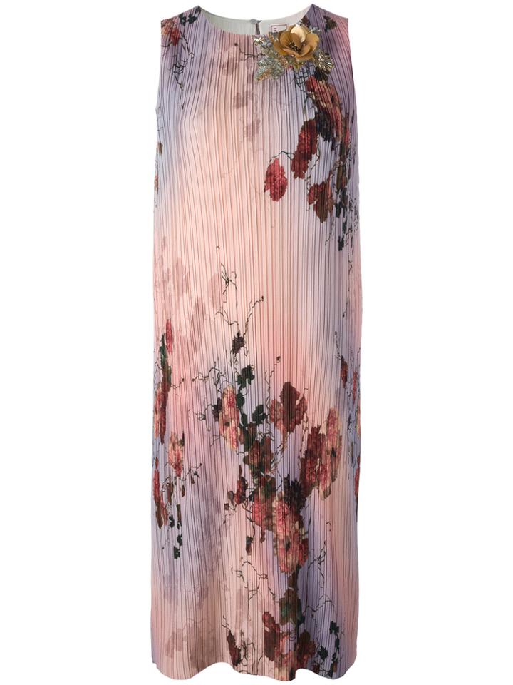 Antonio Marras Floral Print Straight Dress - Pink & Purple