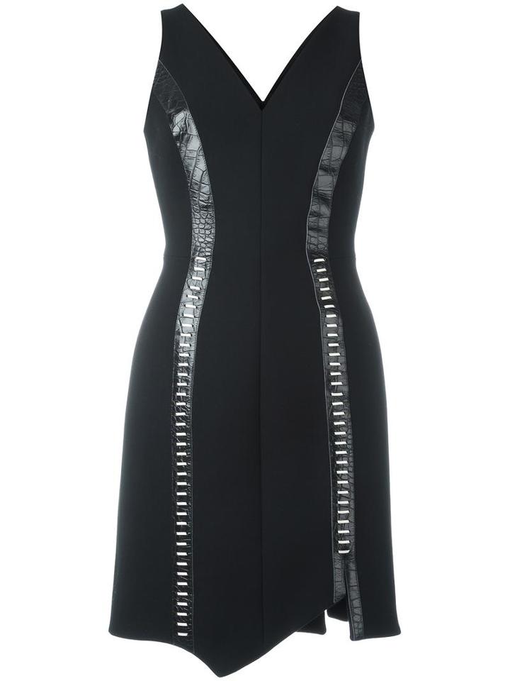 Mugler Asymmetric Hem Dress, Women's, Size: 36, Black, Spandex/elastane/virgin Wool