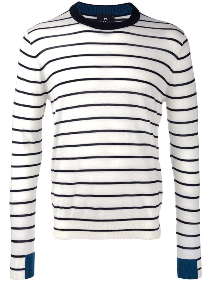 Ps By Paul Smith Striped Pullover - White