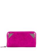 Fabiana Filippi Rhinestone Patch Continental Purse - Pink