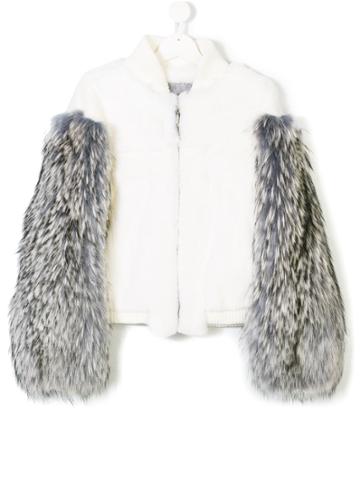 Numerootto Kids Christina Fur Bomber - White