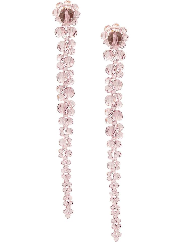 Simone Rocha Embellished Drop Earring - Purple