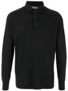 Loro Piana Long-sleeve Fitted Polo Shirt - Black