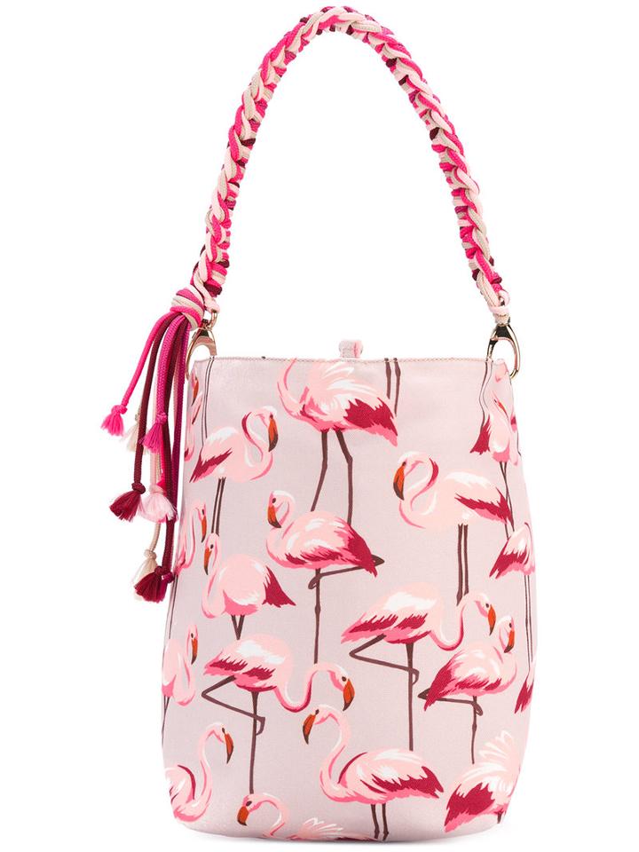 Red Valentino - Flamingos Print Shopping Bag - Women - Polyester - One Size, Polyester