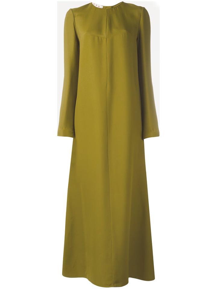 Marni Straight Maxi Dress, Women's, Size: 44, Green, Viscose