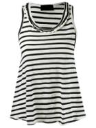 Andrea Bogosian Striped Tank Top, Women's, Size: P, Black, Cotton/polyester